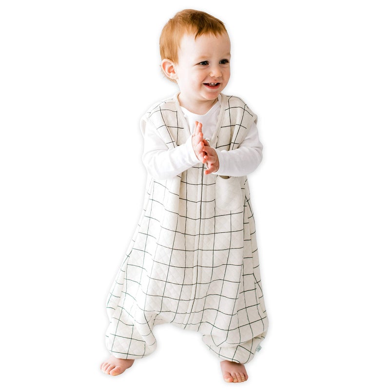 Tealbee Dreamsuit Toddler Sleep Sack with Feet - Walker Sleep Bag with Legs, Rayon made from Bamboo, Summer 0.8 TOG, 2-Way Zipper, 3T-4T - Checkered - Image 1
